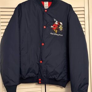 Disney Navy Bomber Jacket with Red Buttons